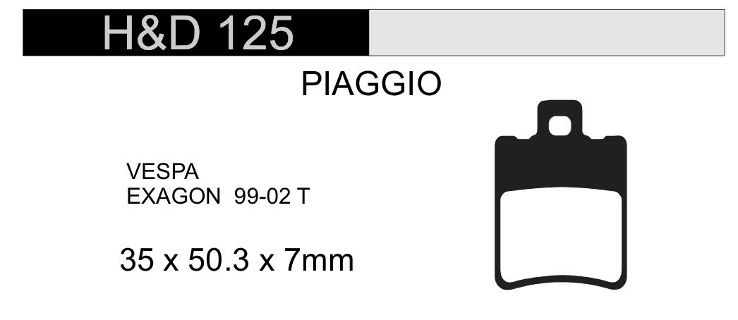 PASTILLA FRENO H&D125 NRO91
