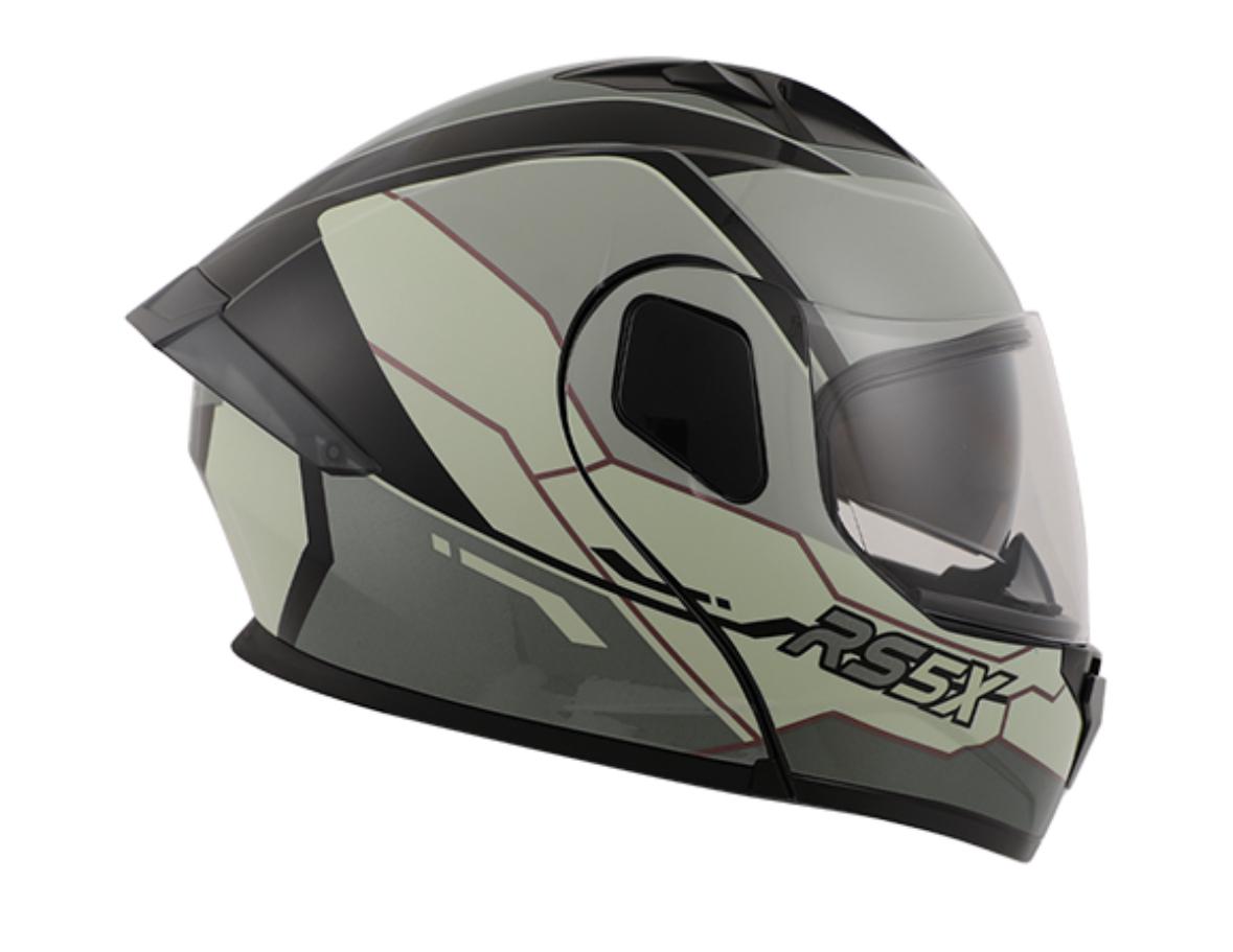 CASCO REBATIBLE RS5X HUNTER GRIS BRILLANTE HANK XL