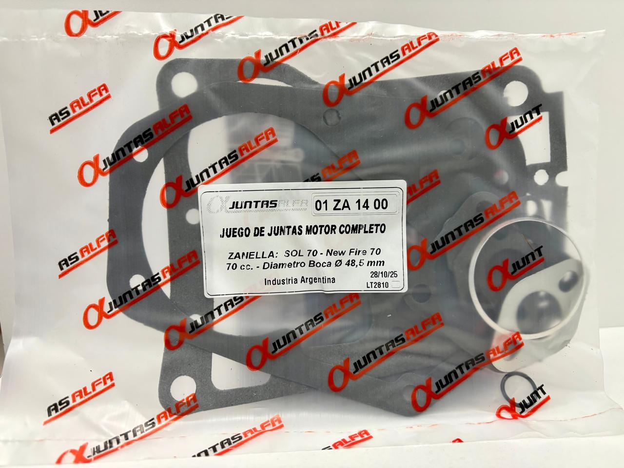 JUNTA ZANELLA SOL 50CC JUEGO ALFA NRO66