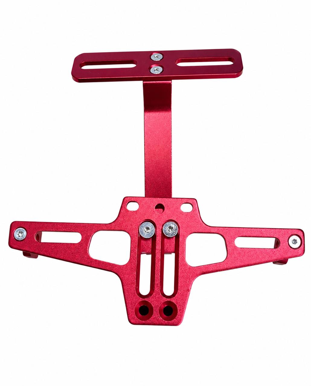 PORTA PATENTE REBATIBLE ALUMINIO ROJO NRO