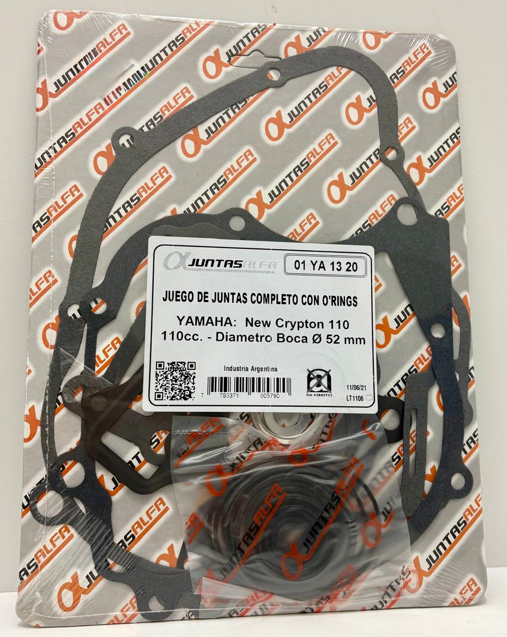 JUNTA YAMAHA CRYPTON JUEGO ALFA NRO875