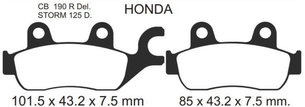 PASTILLA FRENO HONDA CB 190 DELANTERA GLH 150 NRO535