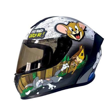 CASCO HELMET FULL FACE TOM Y JERRY BLACK SHINY M EDGE