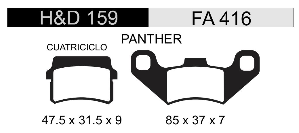 PASTILLA FRENO CUATRI PANTHER H&D159 NRO74