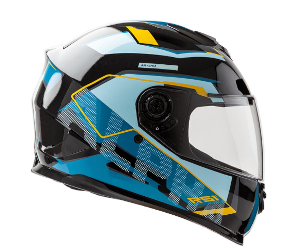 CASCO INTEGRAL HAWK RS1 ALPHA NEGRO CELESTE M