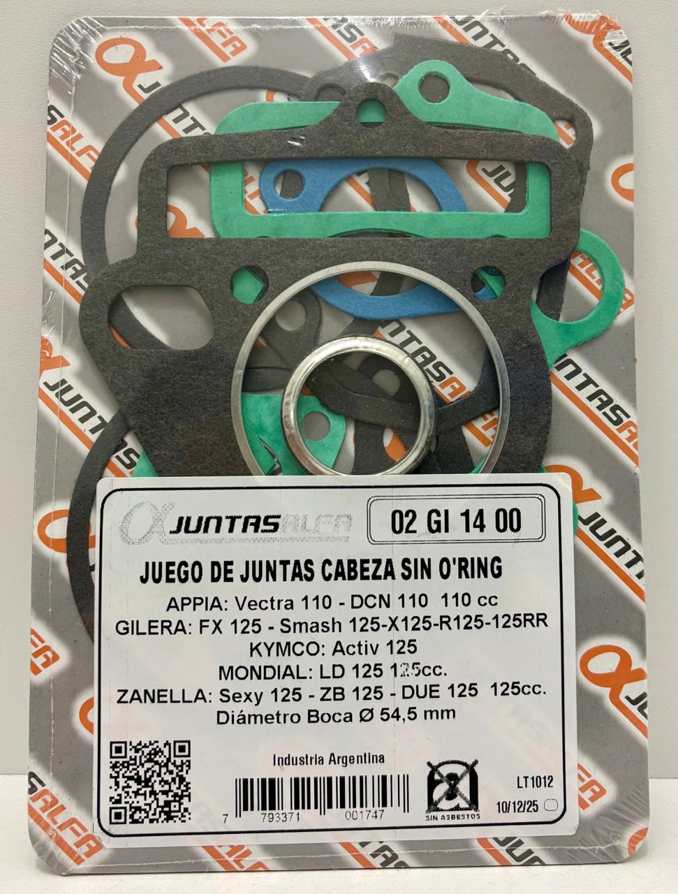 JUNTA ZANELLA SEXY 125 1/2 JUEGO ALFA NRO53