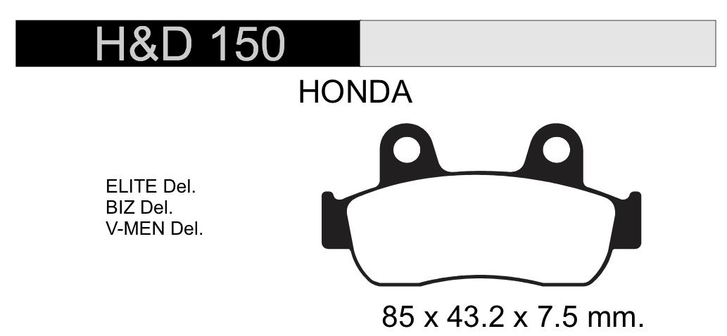 PASTILLA FRENO HONDA ELITE H&D150 NRO78