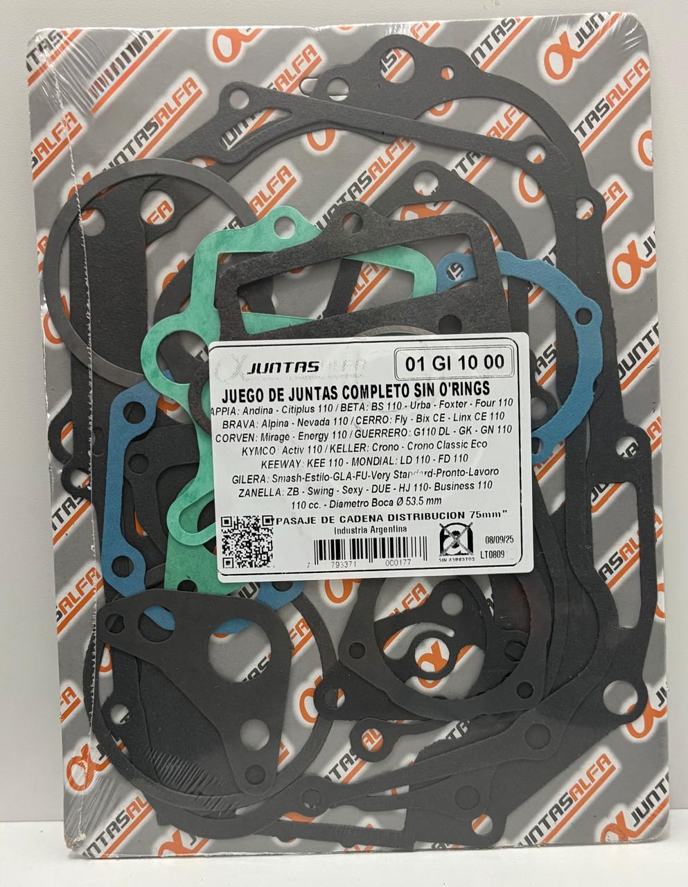 JUNTA MOTO 110 JUEGO ALFA NRO872
