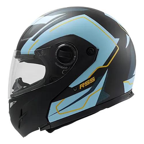 CASCO REBATIBLE HAWK RS5 VECTOR NEGRO/CELESTE XL