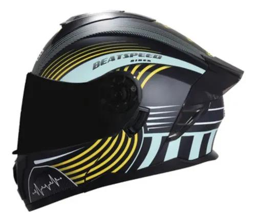 CASCO REBATIBLE EDGE BOSTON BEATSPEEDS CON LUZ LED ORO NEGRO XL